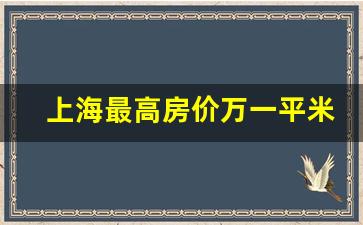 上海最高房价万一平米多少钱