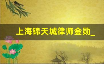 上海锦天城律师金勋_上海市锦天城律师事务所合伙人