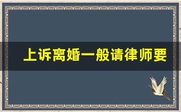 上诉离婚一般请律师要多少钱