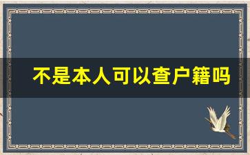 不是本人可以查户籍吗