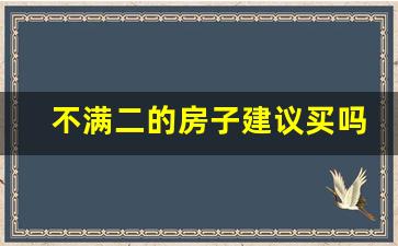 不满二的房子建议买吗