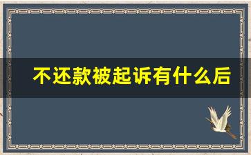 不还款被起诉有什么后果