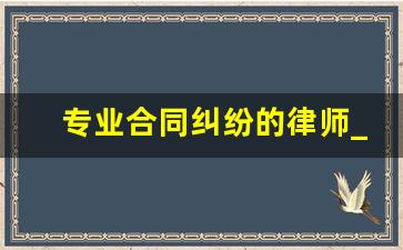 专业合同纠纷的律师_律师费用收取标准