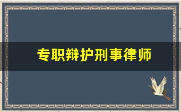 专职辩护刑事律师