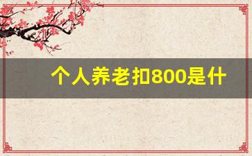 个人养老扣800是什么档次的_养老每月扣800是什么水平