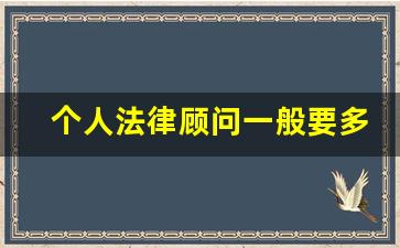 个人法律顾问一般要多少钱_法律咨询一般多少钱