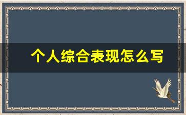 个人综合表现怎么写