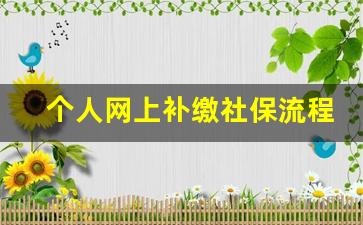 个人网上补缴社保流程_社保往前补缴最多几年