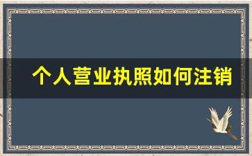 个人营业执照如何注销_个体户几年自动注销