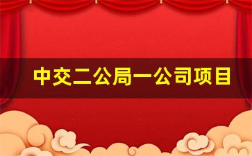 中交二公局一公司项目_中交二局目前有什么工程