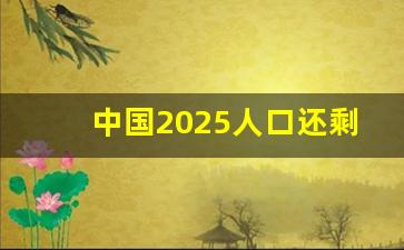 中国2025人口还剩多少