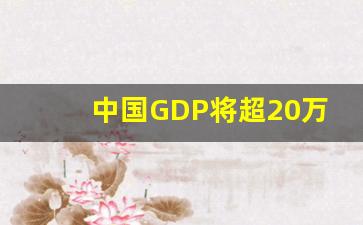 中国GDP将超20万亿美元_中国今年GDP能超过17万亿吗