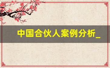 中国合伙人案例分析_中国合伙人内容概括