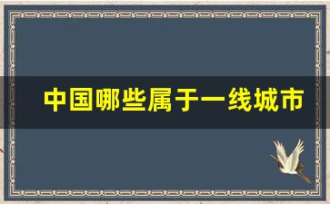 中国哪些属于一线城市