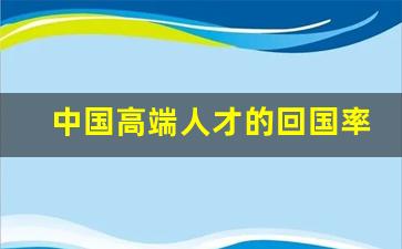 中国高端人才的回国率_中国吸引不了顶级人才