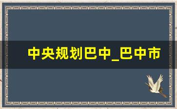 中央规划巴中_巴中市国土空间总体规划