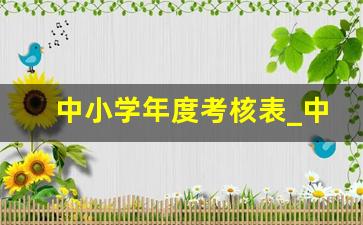 中小学年度考核表_中小学教师工作总结