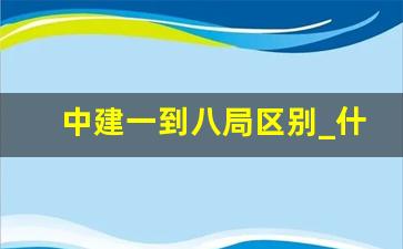 中建一到八局区别_什么学历可以进中建