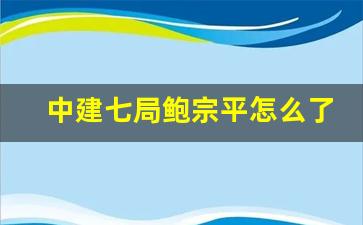 中建七局鲍宗平怎么了