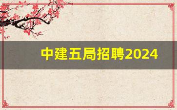 中建五局招聘2024招聘信息