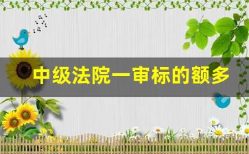 中级法院一审标的额多大_基层法院标的额5亿