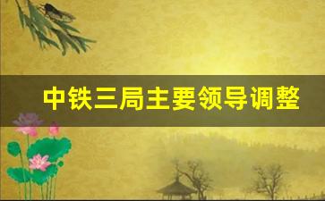 中铁三局主要领导调整_中铁三局总经理