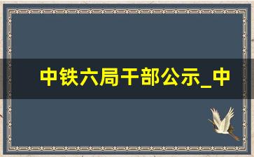 中铁六局干部公示_中铁六局招聘信息2024公告