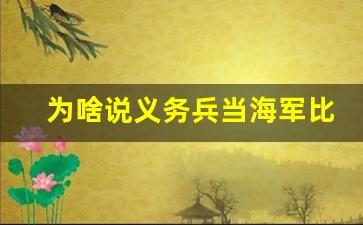 为啥说义务兵当海军比较好_海军出海一次补助10万