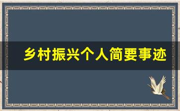 乡村振兴个人简要事迹_乡村振兴战略事迹材料