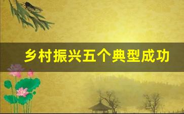 乡村振兴五个典型成功案例_乡村文化振兴的正面案例