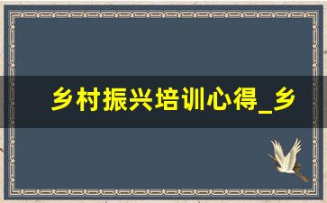 乡村振兴培训心得_乡村振兴专干心得体会