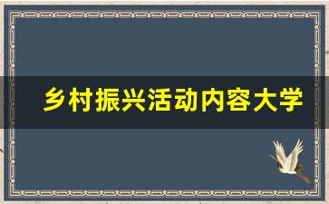 乡村振兴活动内容大学生社会实践