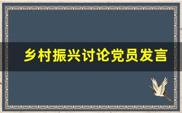 乡村振兴讨论党员发言_乡村振兴专题党课讲稿