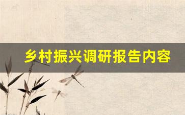 乡村振兴调研报告内容_乡村振兴人大调研报告