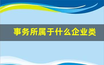 事务所属于什么企业类型_事务所跟公司的区别