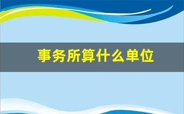 事务所算什么单位