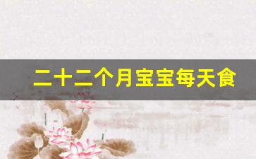 二十二个月宝宝每天食谱_22个月宝宝饮食搭配