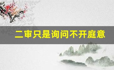 二审只是询问不开庭意味什么_民事二审不开庭只庭询的结果