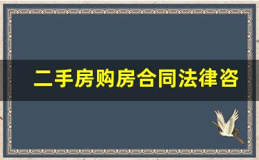 二手房购房合同法律咨询