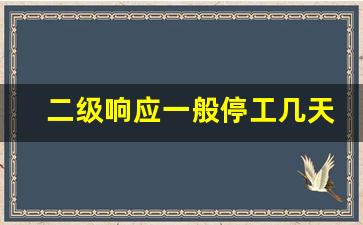 二级响应一般停工几天_二级响应工地不让干什么