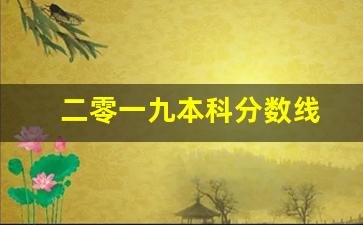 二零一九本科分数线