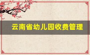 云南省幼儿园收费管理暂行办法实施细则_私立幼儿园退学费规定