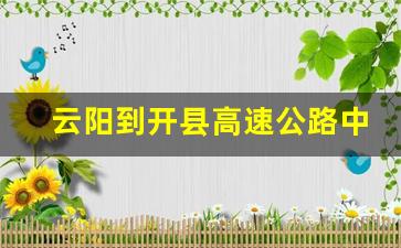 云阳到开县高速公路中标单位_2023年云阳开工高速项目