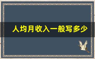 人均月收入一般写多少