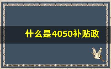 什么是4050补贴政策_哪些人不能参加4050政策