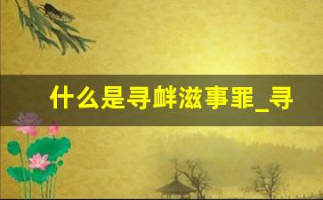 什么是寻衅滋事罪_寻衅滋事罪也叫万能罪