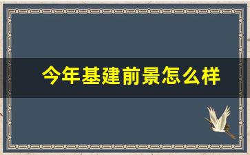 今年基建前景怎么样