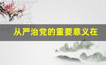 从严治党的重要意义在哪里_全面从严治党心得体会