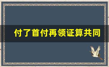 付了首付再领证算共同财产吗_婚前存款到期了又存算婚后财产么