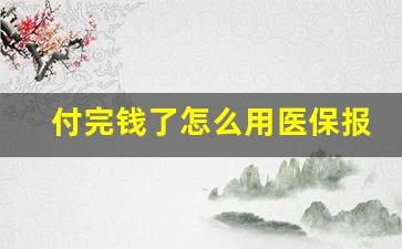 付完钱了怎么用医保报销_自费后去哪里报销医保